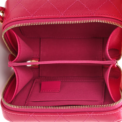 Chanel Caviar Quilted Twist Your Buttons Clutch With Chain Fuchsia 5 of 11