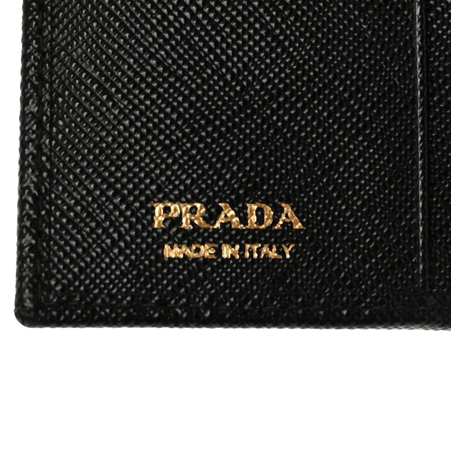 Saffiano Small Triangle Bi-Fold Wallet Black