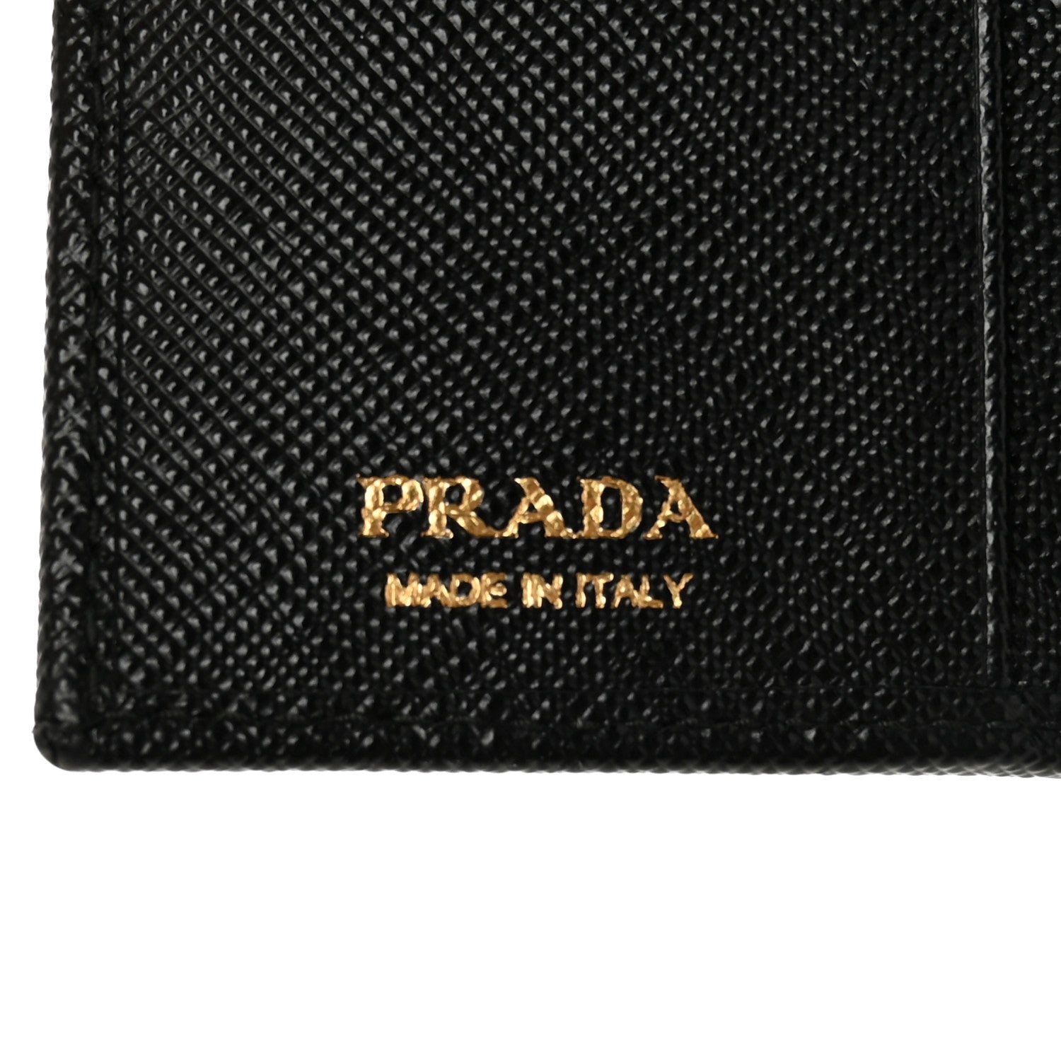 Prada Saffiano Small Triangle Bi-Fold Wallet Black 6 of 7