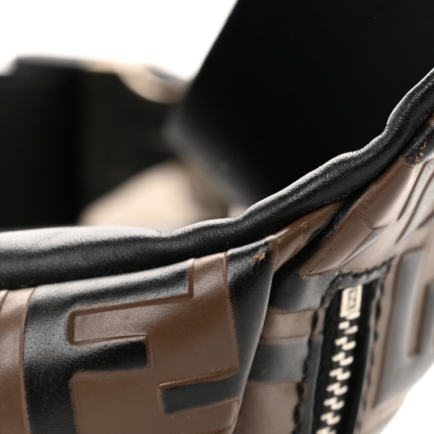 Fendi Vitello Century Bi-Color FF 1974 Embossed Belt Bag Maya Black 13 of 13