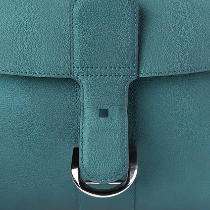 Delvaux Metallic Calfskin MM Brillant Satchel Satin Peacock 12 of 12
