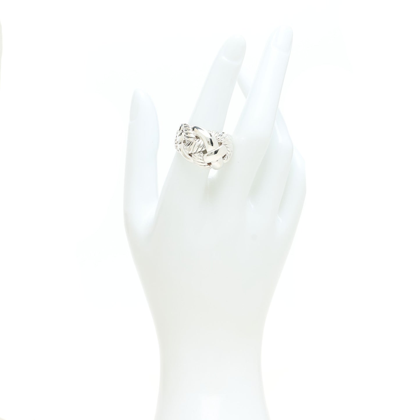 Sterling Silver Braided Cable Dome Ring 54 7