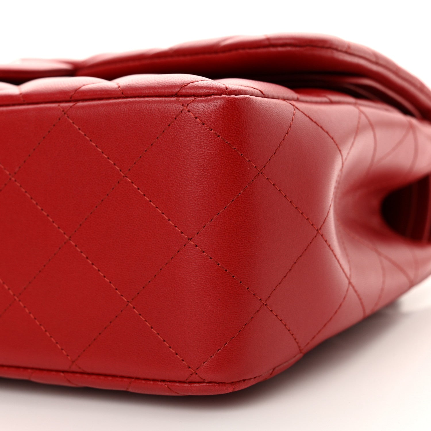 Chanel Lambskin Quilted Jumbo Double Flap Red 10 of 11