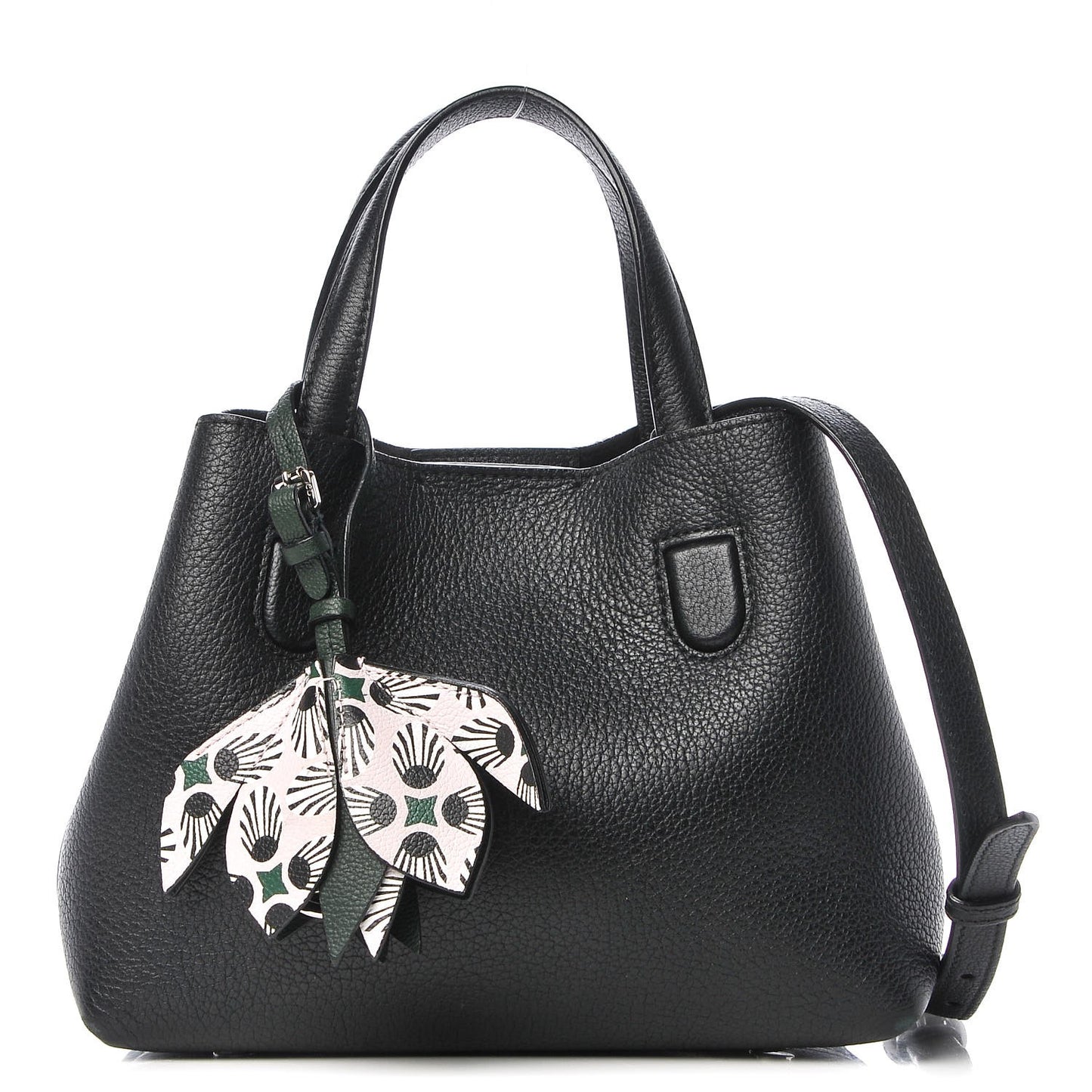 Grained Calfskin Small Blossom Tote Black