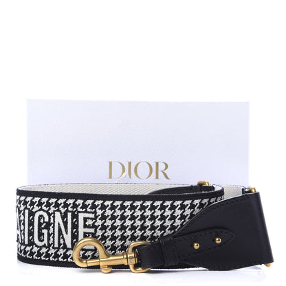 Christian Dior Canvas Houndstooth Embroidered 30 Montaigne Shoulder Strap Black White 5 of 5