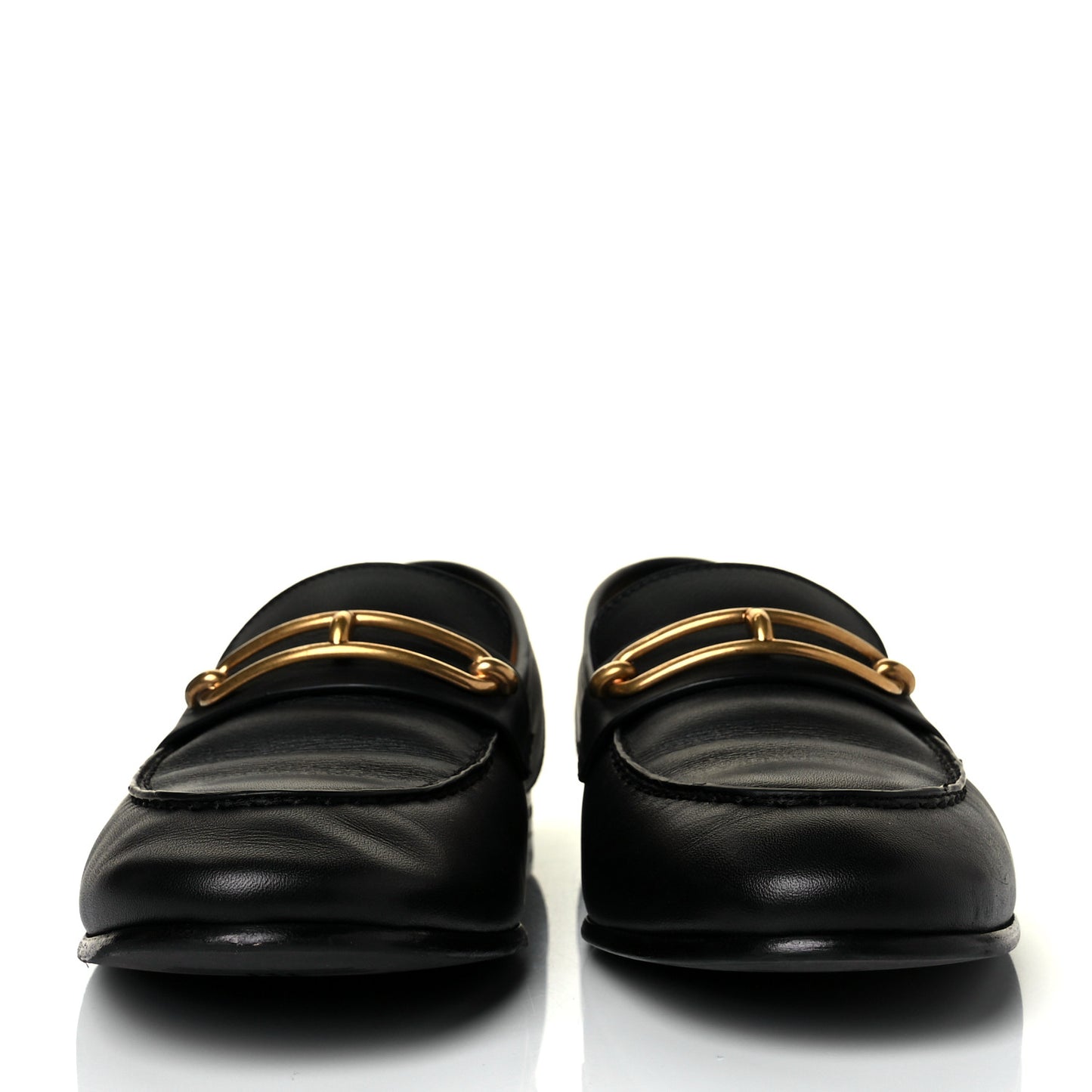 Calfskin Womens Colette Loafers 38 Black