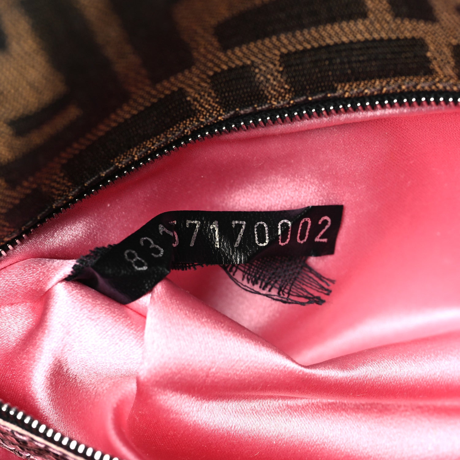 Fendi Lizard Zucca Floral Embroidered Baguette Tobacco Pink Multicolor 7 of 9