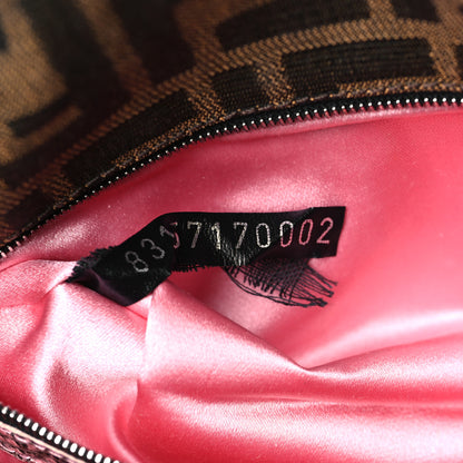 Fendi Lizard Zucca Floral Embroidered Baguette Tobacco Pink Multicolor 7 of 9