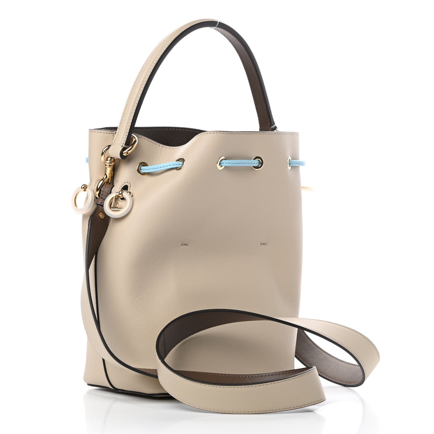 Vitello Grace F is Fendi Stamp Patch Perforated Small Mon Tresor Bucket Bag Nuvola