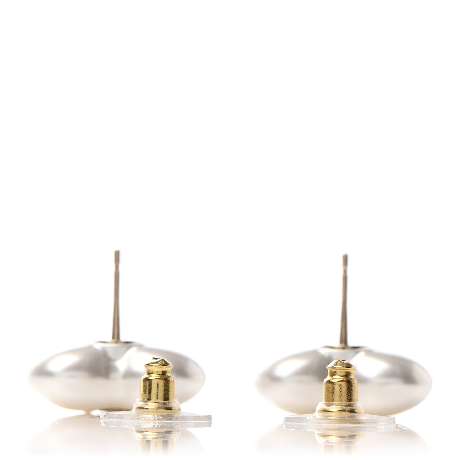 Chanel Pearl Crystal CC Heart Earrings Gold 6 of 8
