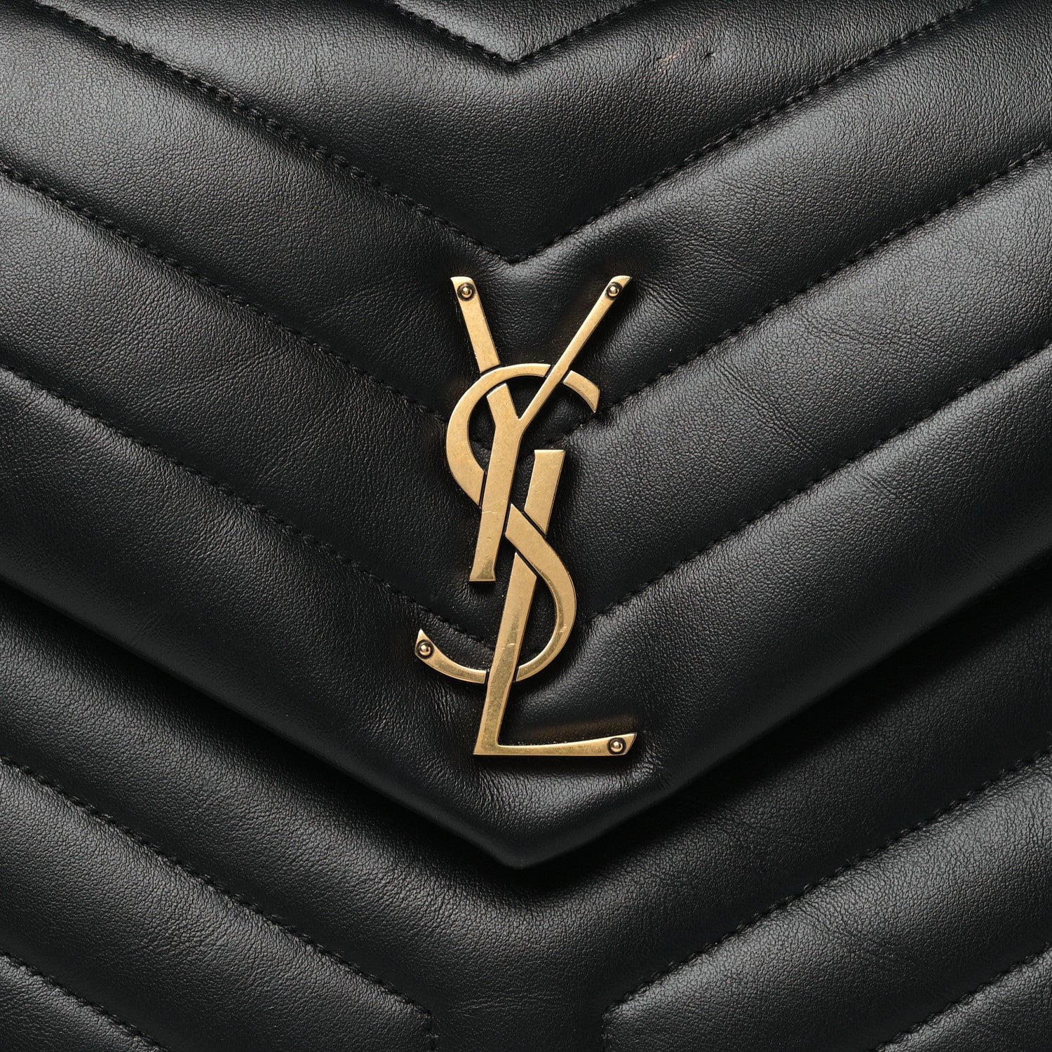 Saint Laurent Calfskin Y Quilted Monogram Medium Loulou Chain Satchel Black 8 of 11