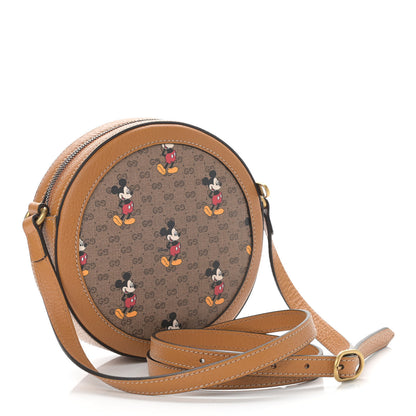 Gucci X DISNEY Mini Vintage GG Supreme Monogram Mickey Mouse Round Shoulder Bag Beige Vintage Sun Oil 3 of 11