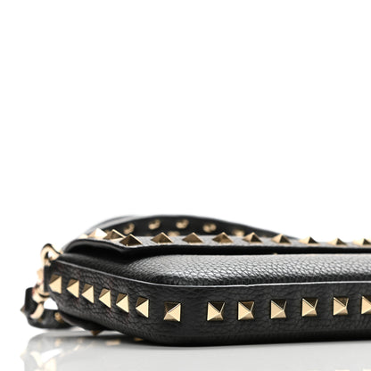 Valentino Garavani Grainy Calfskin Rockstud Crossbody Pouch Black 8 of 10