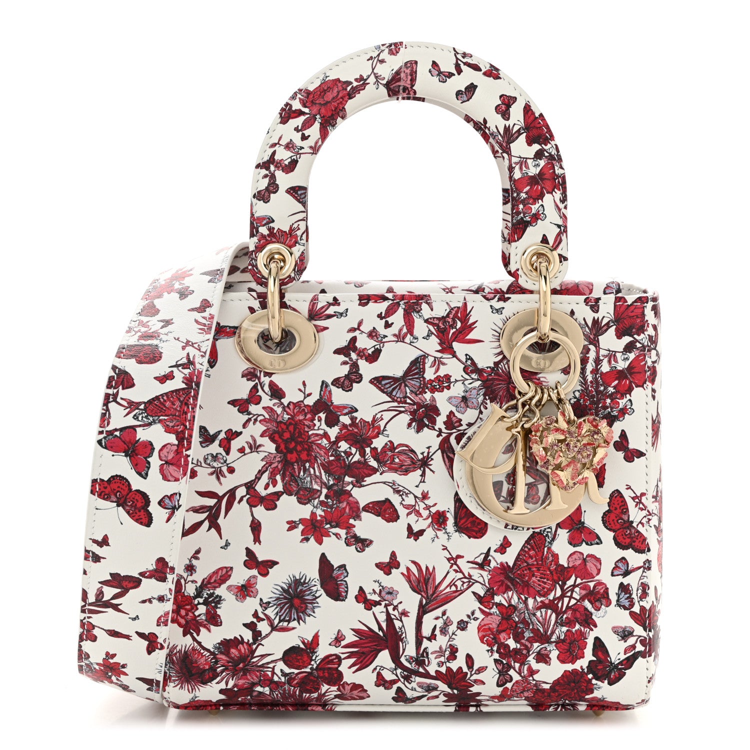 Christian Dior Calfskin Le Coeur Des Papillons Small My ABCDior Lady Dior White Multicolor 1 of 10