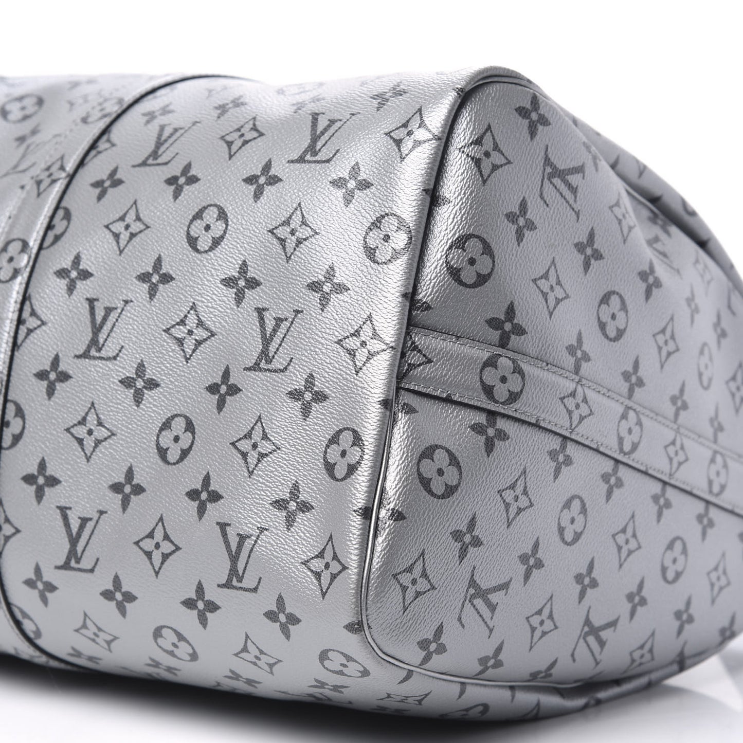 Metallic Monogram Keepall Bandouliere 50 Silver
