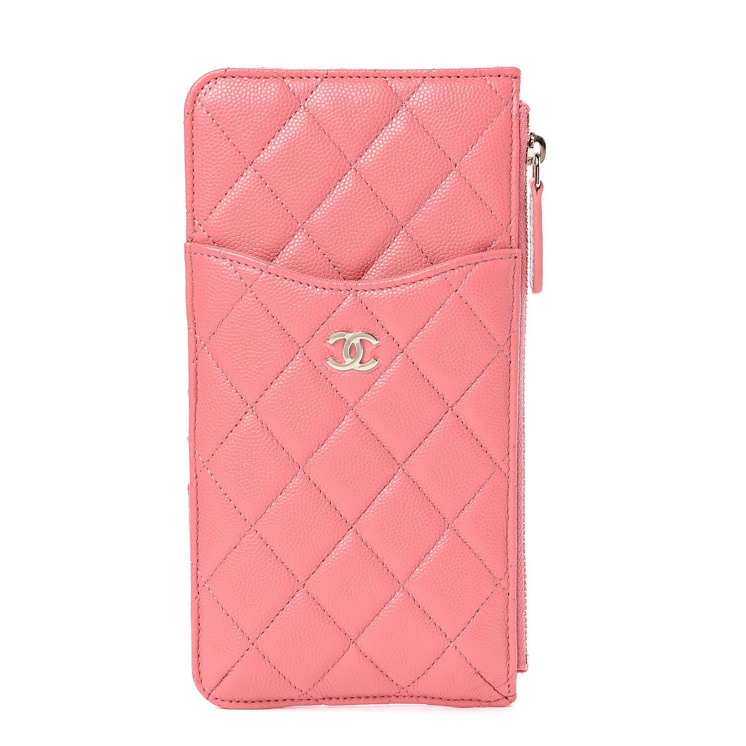 Chanel Caviar Quilted Classic Flat Wallet Pouch Pink 1 of 8