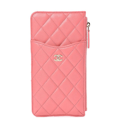 Chanel Caviar Quilted Classic Flat Wallet Pouch Pink 1 of 8
