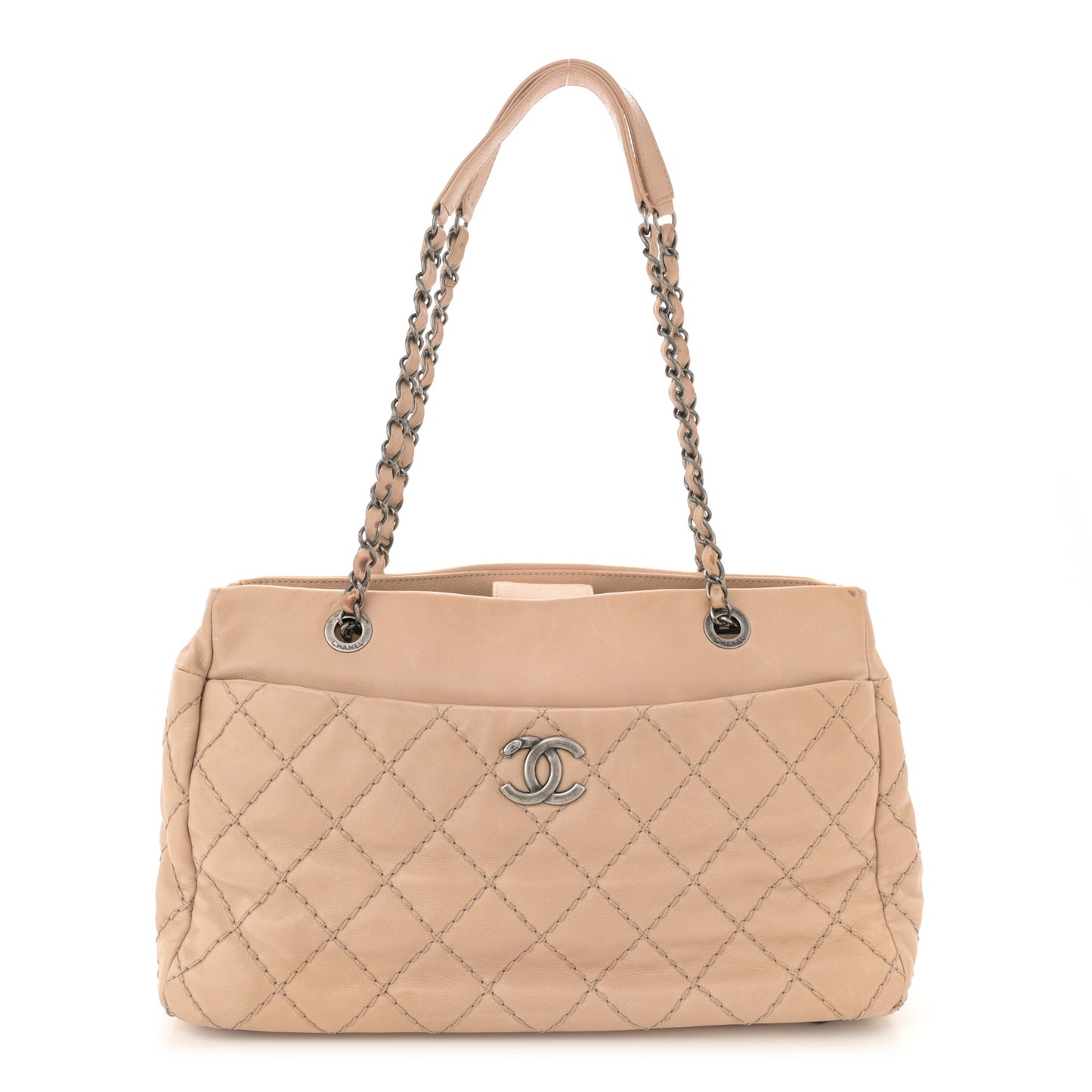 Calfskin Medium Stitch It Tote Beige
