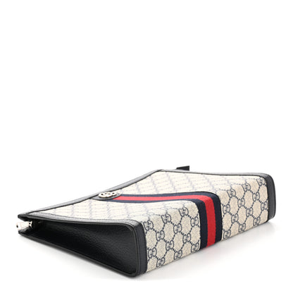 Gucci GG Supreme Monogram Web Ophidia Pouch Beige Blue 4 of 8