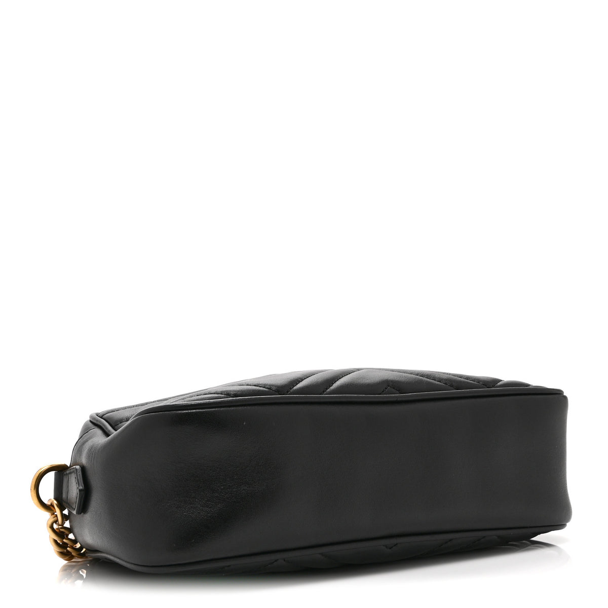 Gucci Calfskin Matelasse Small GG Marmont Chain Shoulder Bag Black 4 of 11