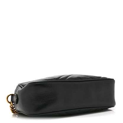 Gucci Calfskin Matelasse Small GG Marmont Chain Shoulder Bag Black 4 of 11