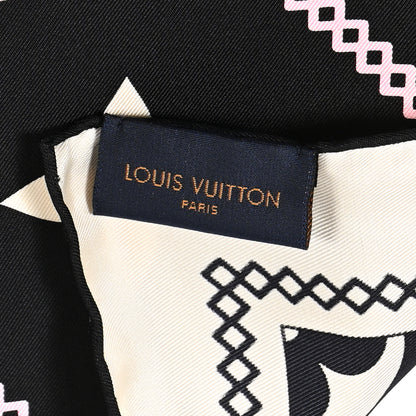 Louis Vuitton Silk Monogram Croisillon Scarf Black 3 of 10