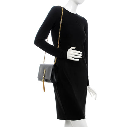 Saint Laurent Smooth Calfskin Medium Classic Monogram Kate Tassel Satchel Black 2 of 7