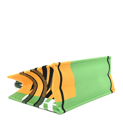 Christian Dior Canvas Embroidered Medium Jungle Pop Book Tote Green Multicolor 4 of 11