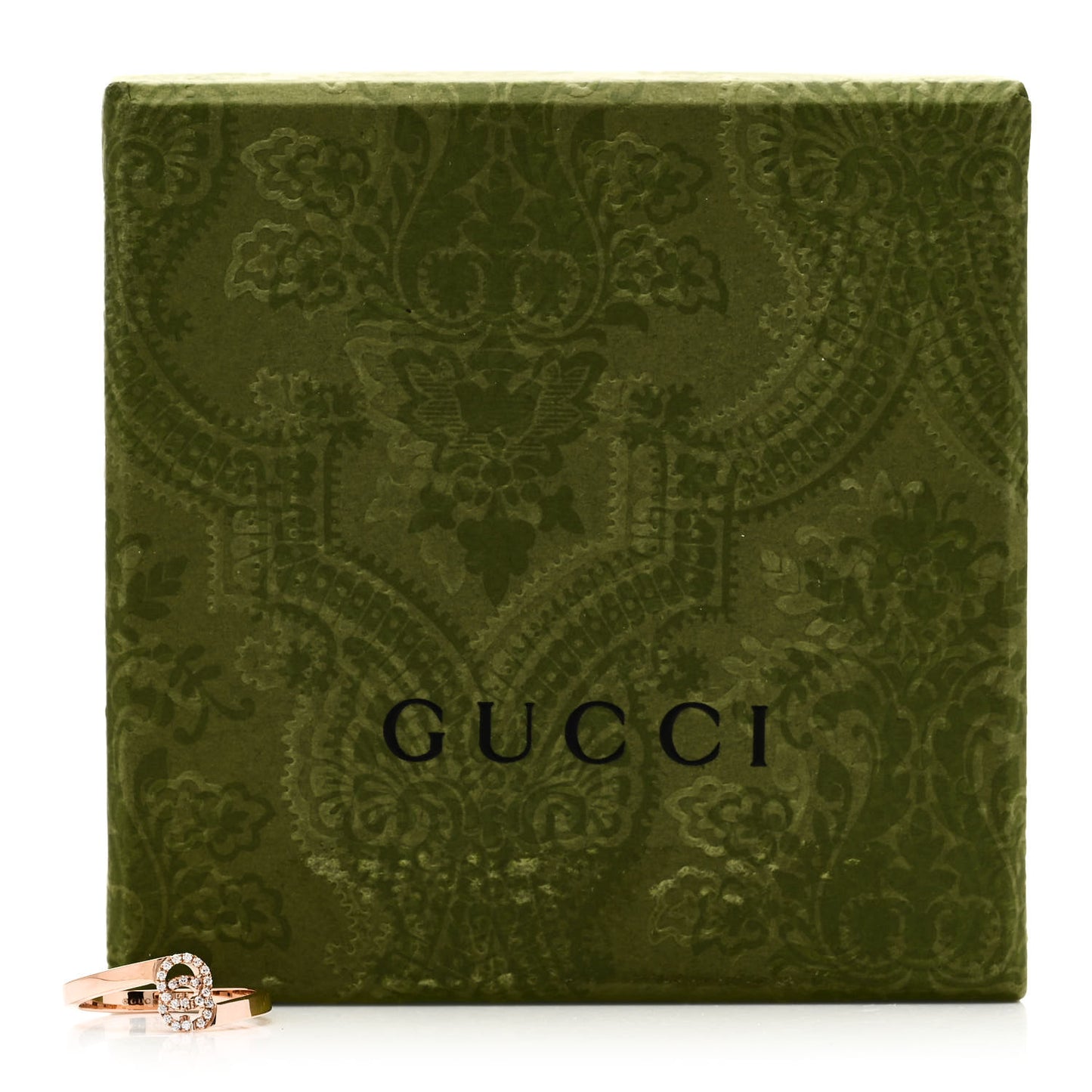 18K Rose Gold Diamond GG Running Ring 50 5.25