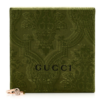 Gucci 18K Rose Gold Diamond GG Running Ring 50 5.25 7 of 7