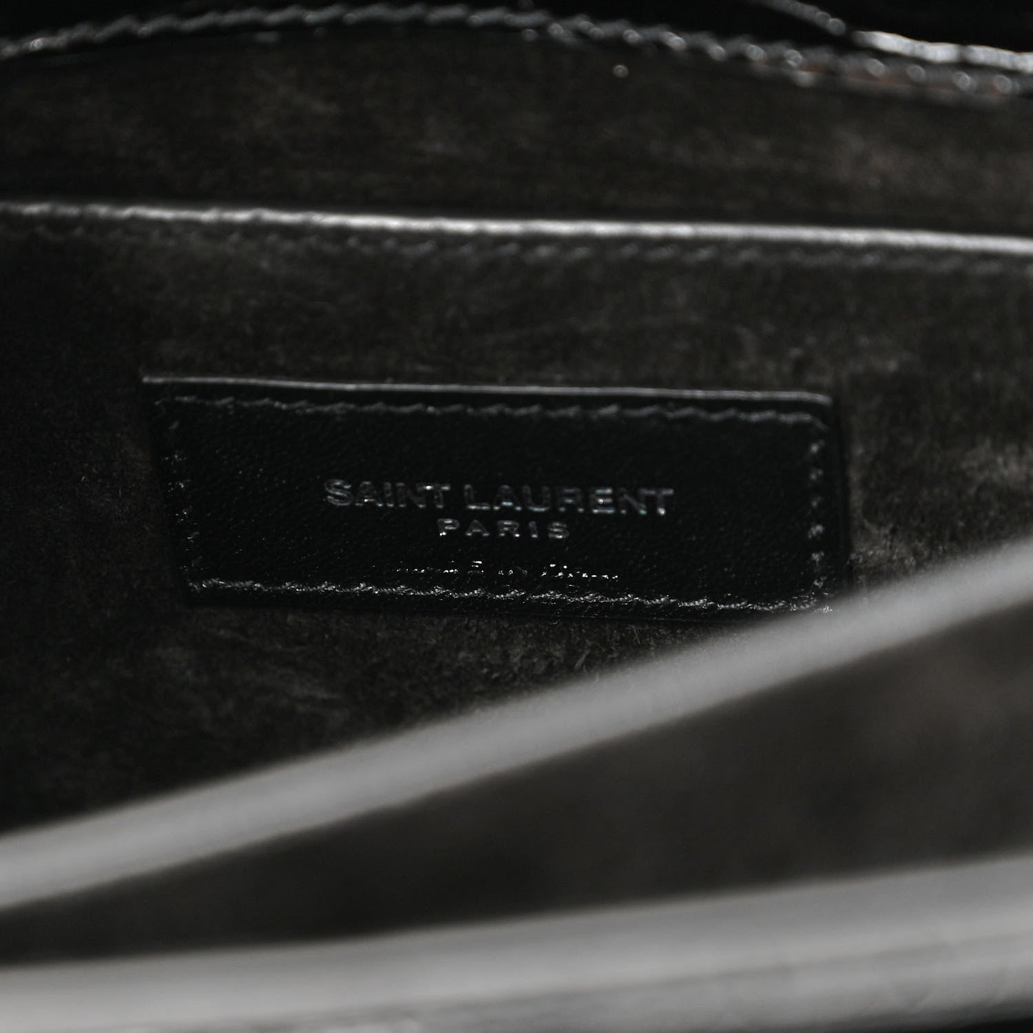 Saint Laurent Calfskin Crocodile Embossed Medium Monogram Sunset Black 6 of 10