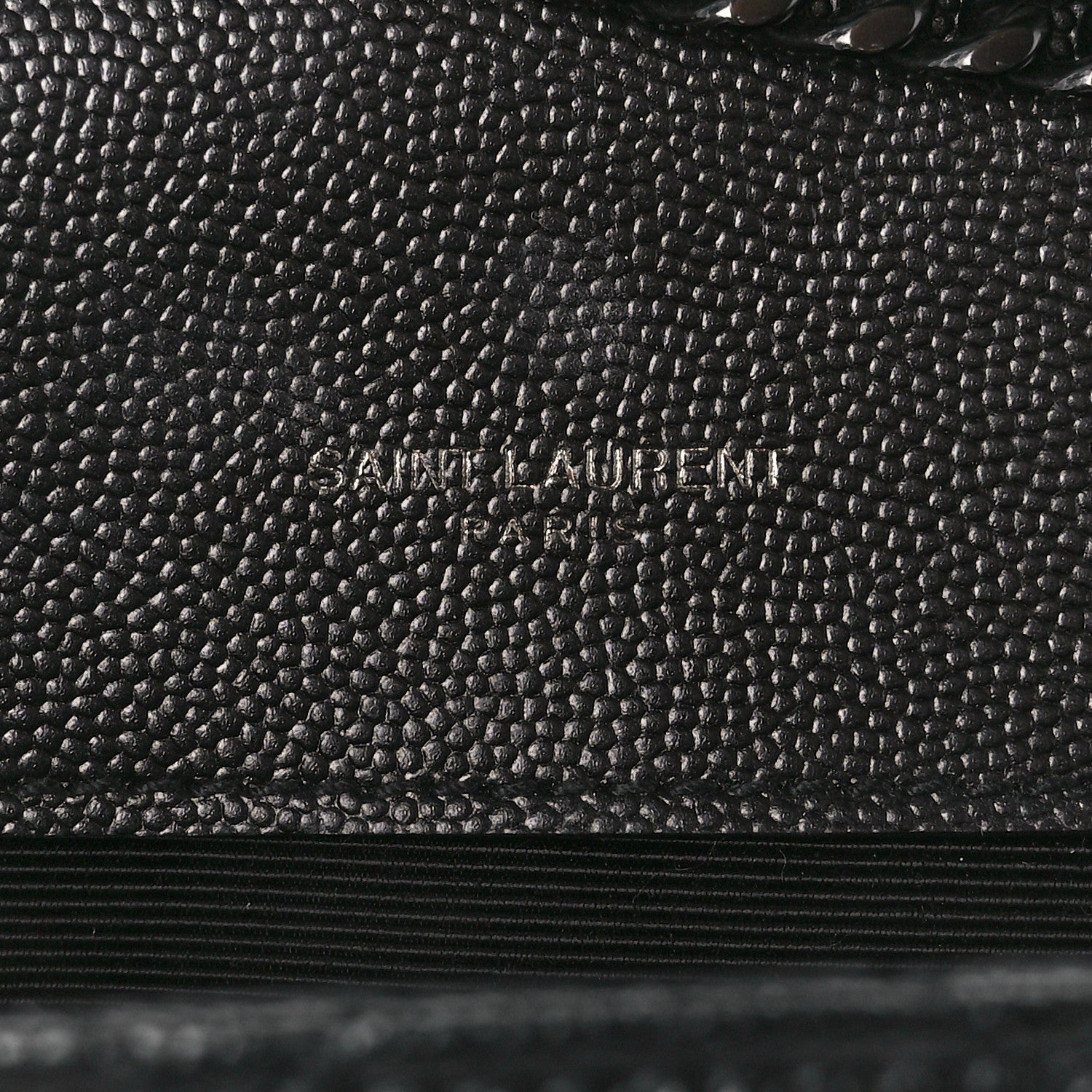 Saint Laurent Grain De Poudre Textured Mixed Matelasse Triquilt Small Monogram Monochrome Satchel Black 6 of 14