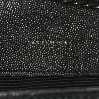 Saint Laurent Grain De Poudre Textured Mixed Matelasse Triquilt Small Monogram Monochrome Satchel Black 6 of 14