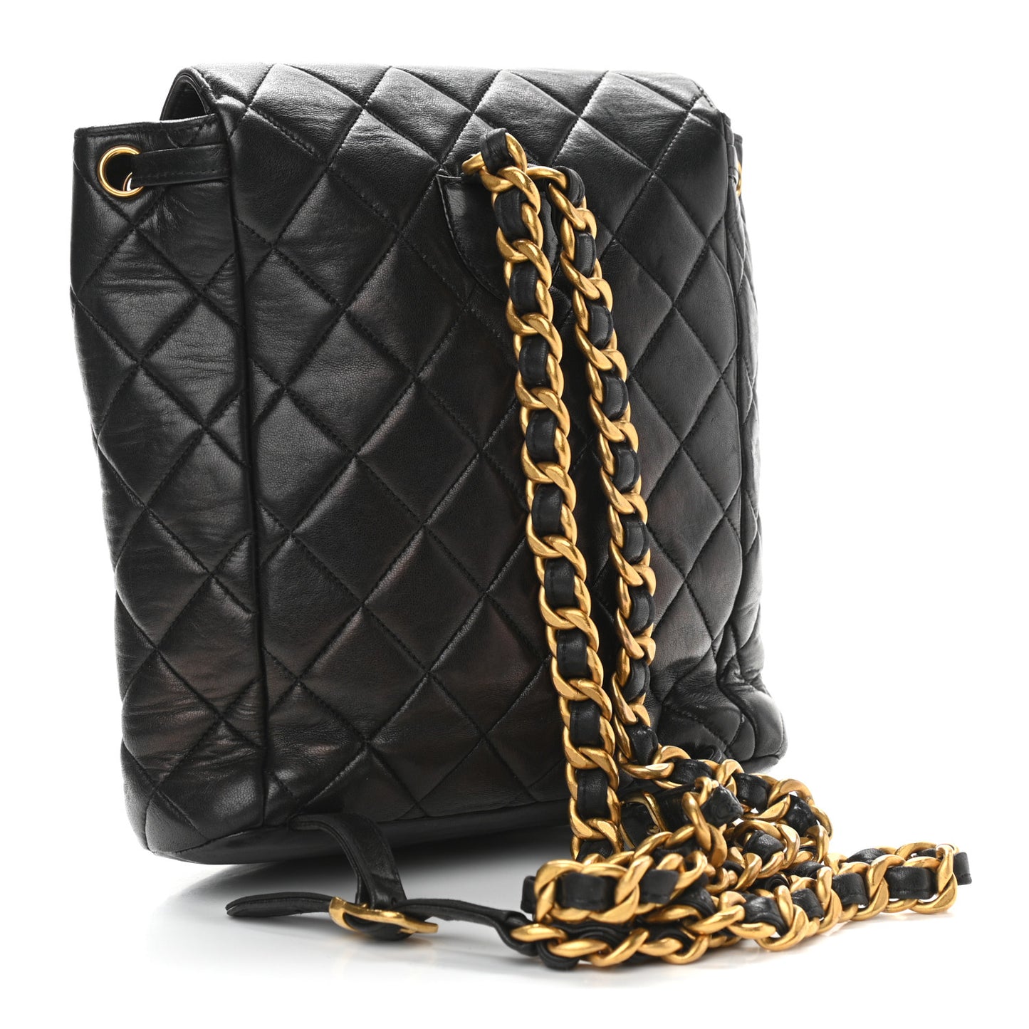 Lambskin Quilted Backpack Black