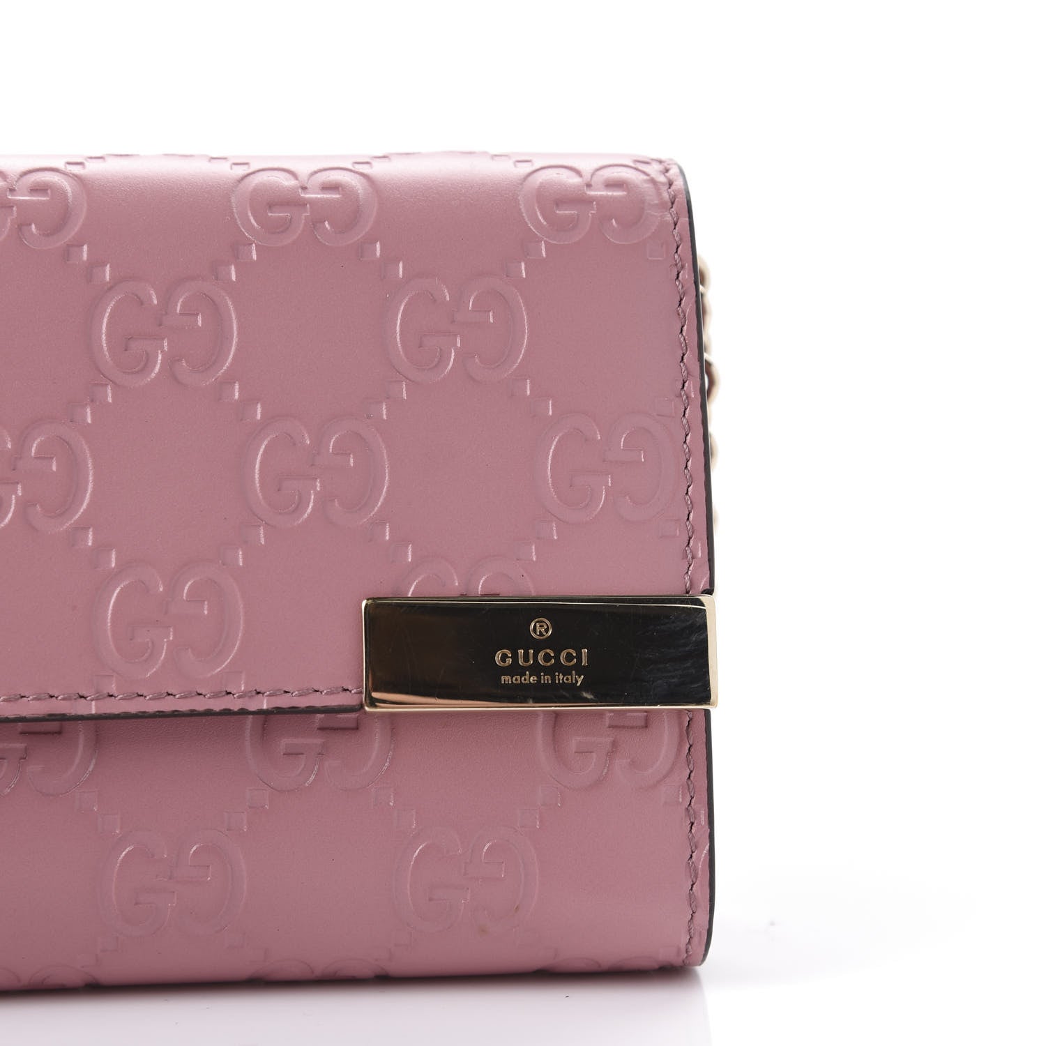 Gucci Guccissima Signature Dice Chain Wallet Carmine Rose 10 of 11
