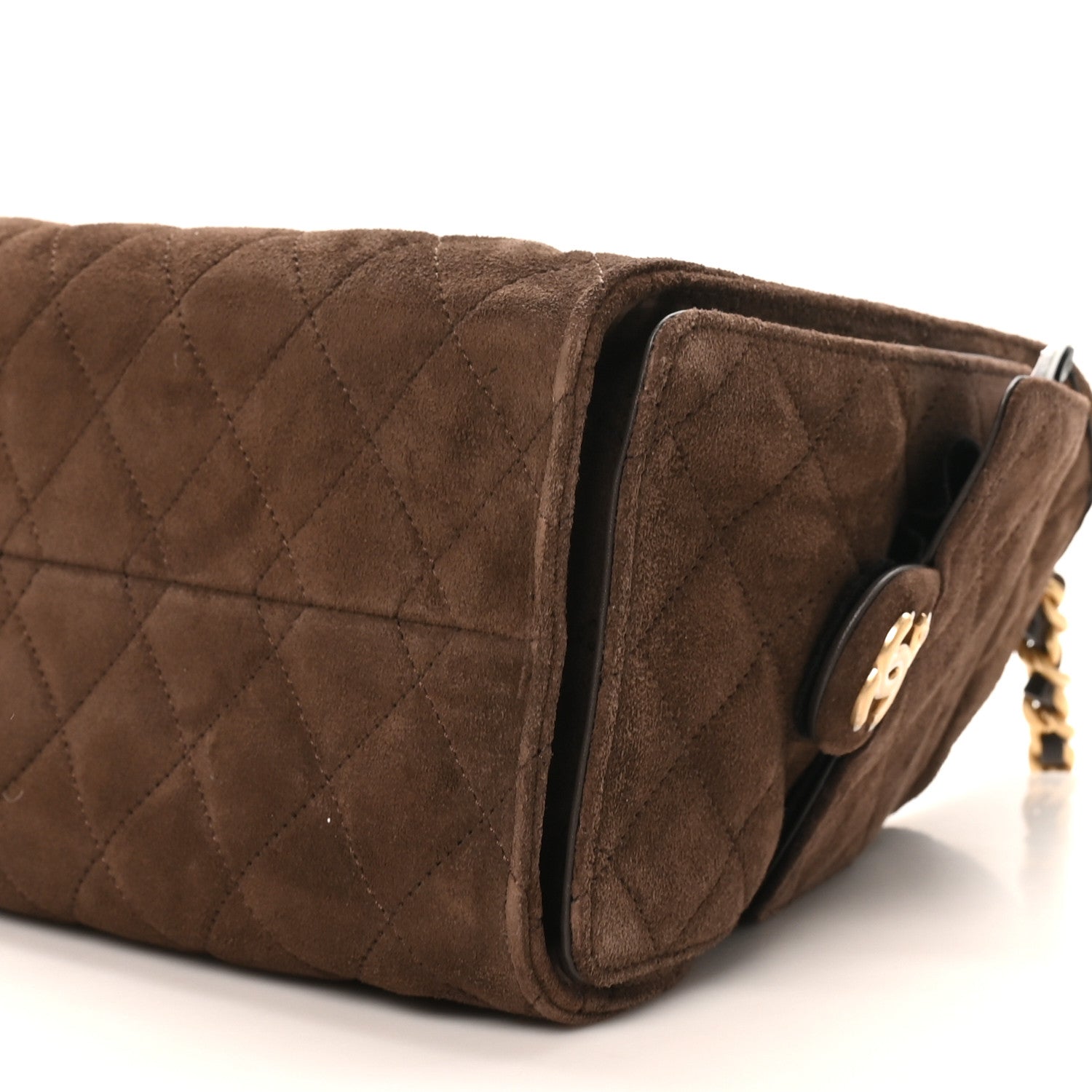 Chanel Suede Quilted Small Chanel 25 Handbag Dark Brown 10 of 10