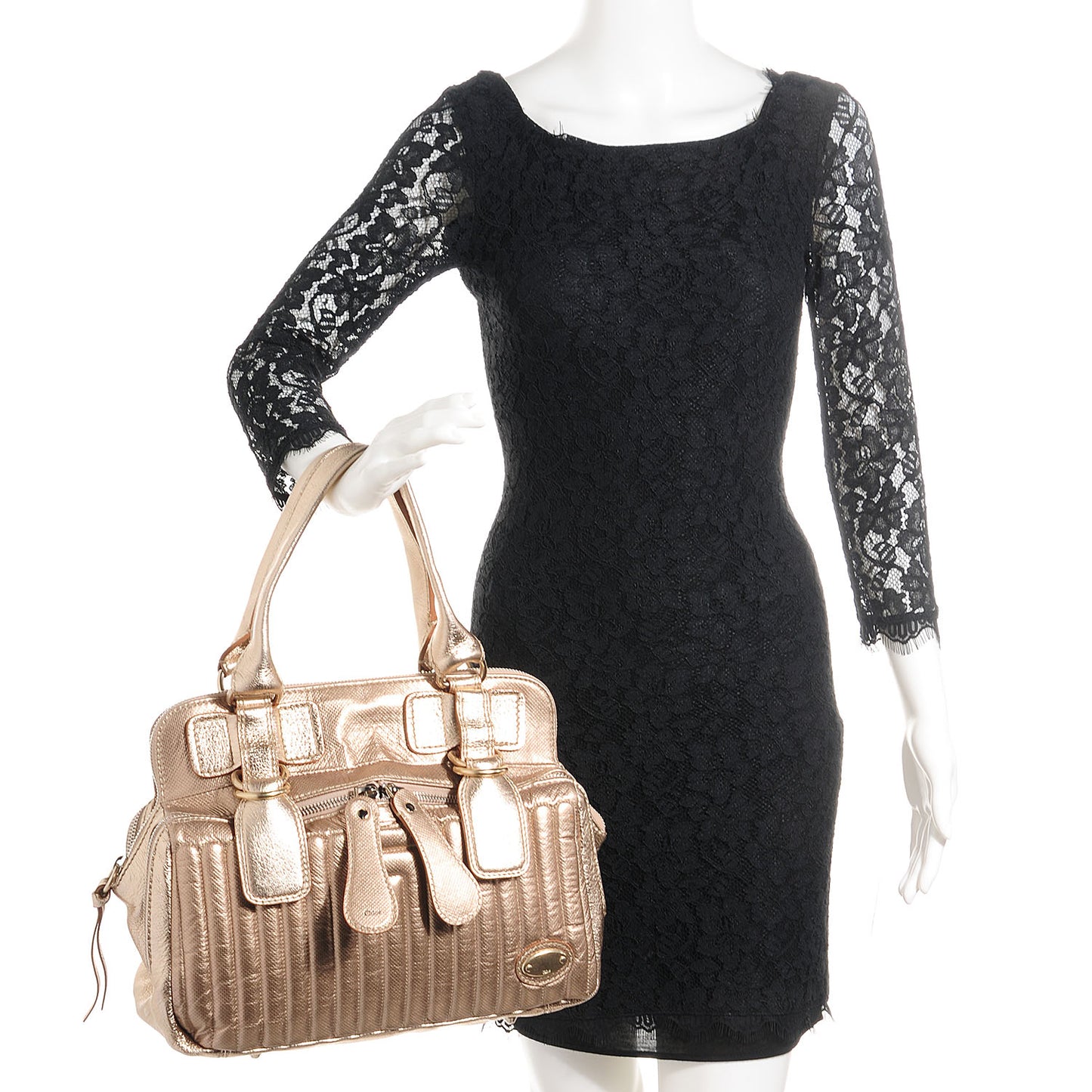 Lambskin Quilted Large Bay Tote Rose Gold