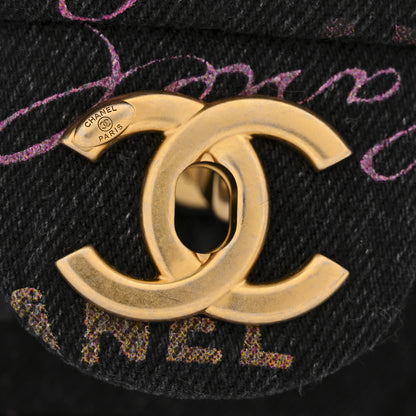 Chanel Denim Quilted Denim Mood Large Flap Black Multicolor 11 of 12