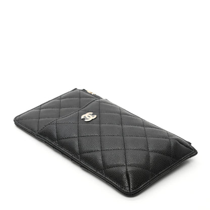 Chanel Caviar Quilted Classic Flat Wallet Pouch Black 4 of 6