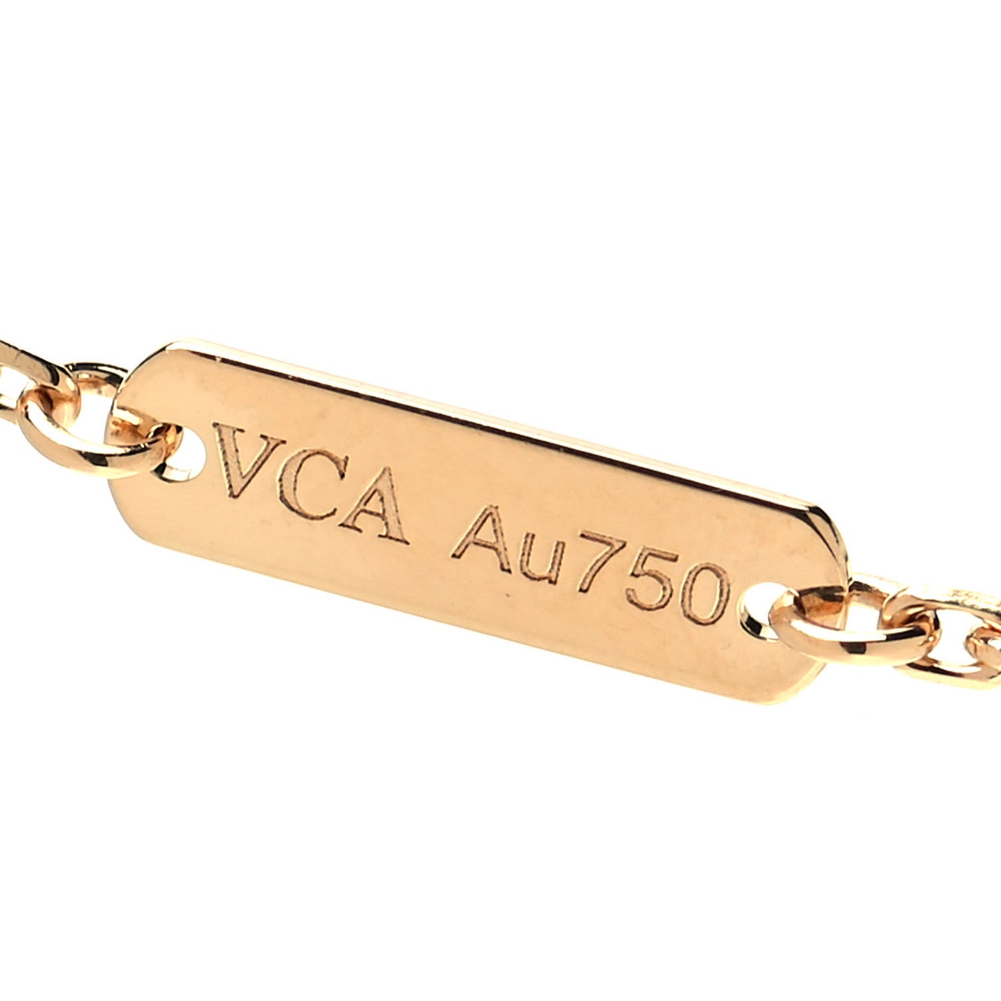 18K Yellow Gold Mother of Pearl Vintage Alhambra Pendant Necklace