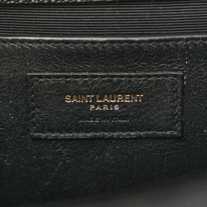 Saint Laurent Grain De Poudre Textured Mixed Matelasse Triquilt Medium Monogram Satchel Black 6 of 12