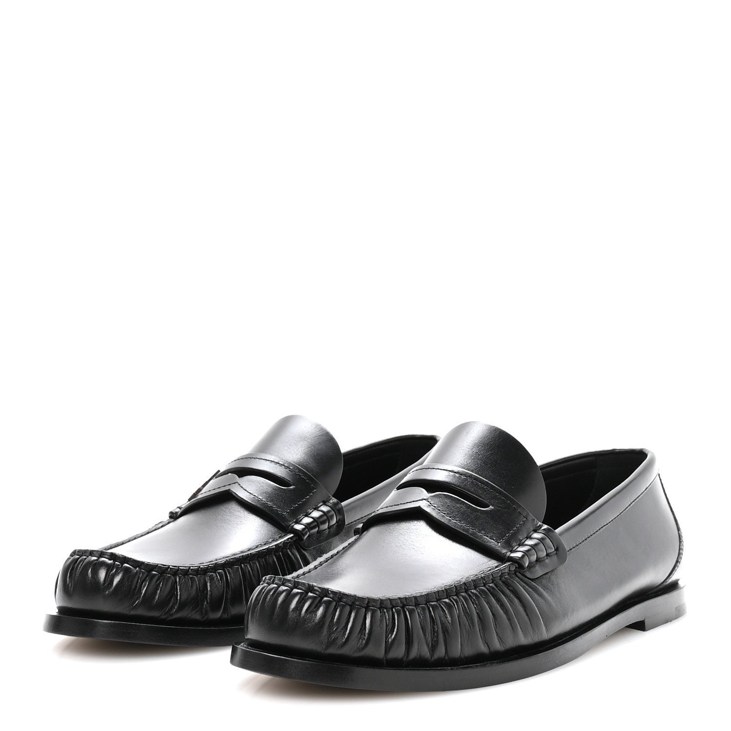 Saint Laurent Calfskin Penny Loafers 39 Black 4 of 9