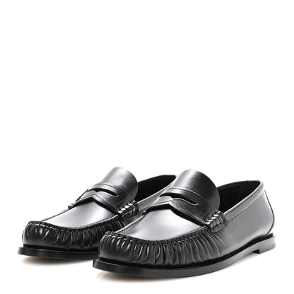 Saint Laurent Calfskin Penny Loafers 39 Black 4 of 9