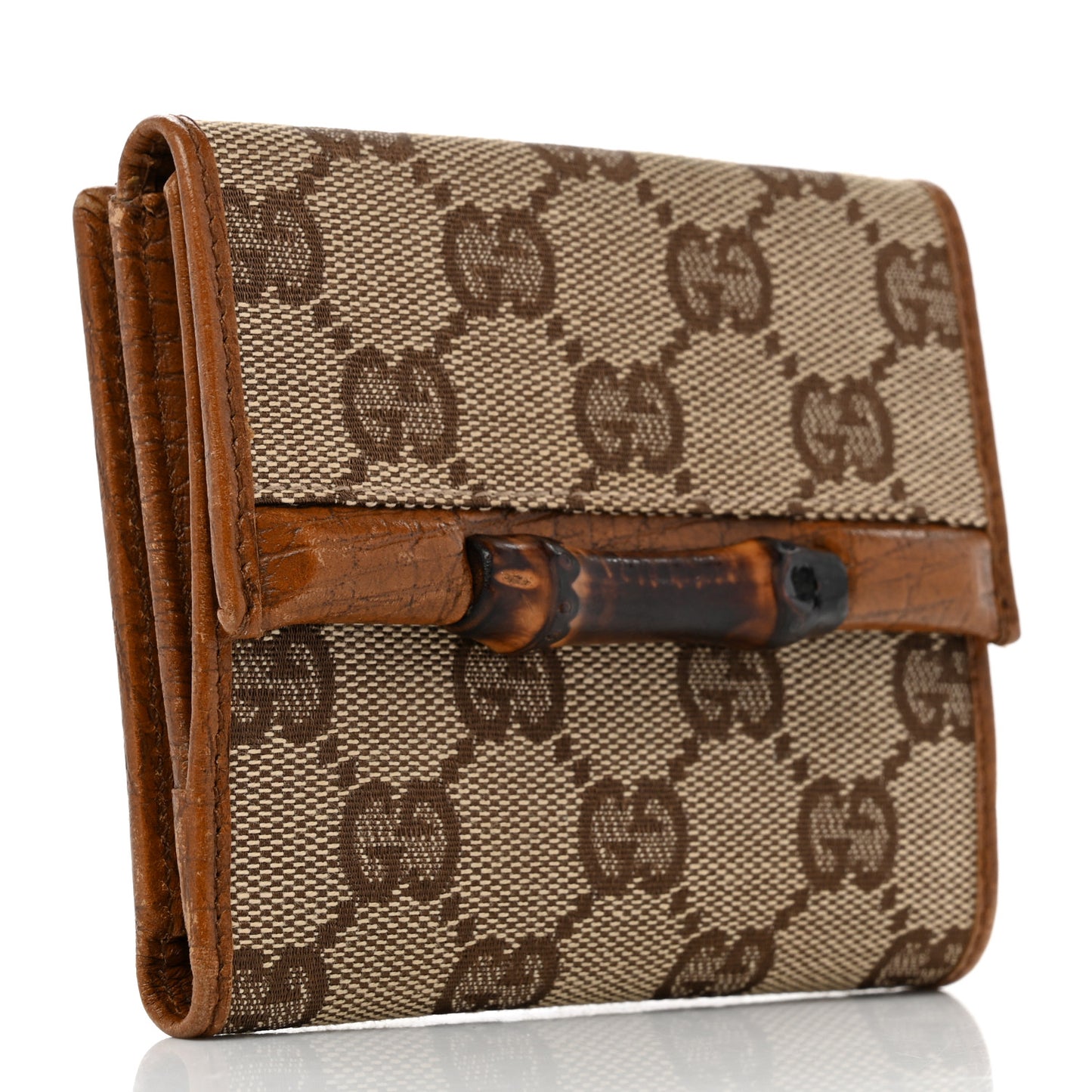 Monogram Bamboo Bar French Flap Wallet Beige