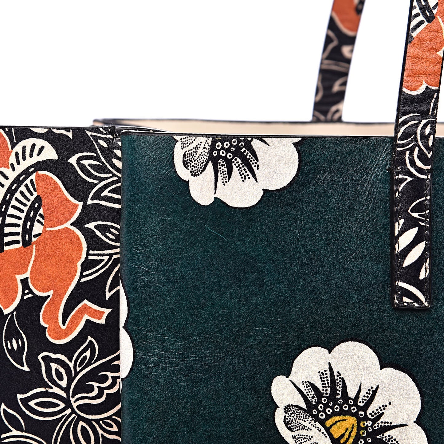 Vitello Mime Covered Tote Green Raspberry