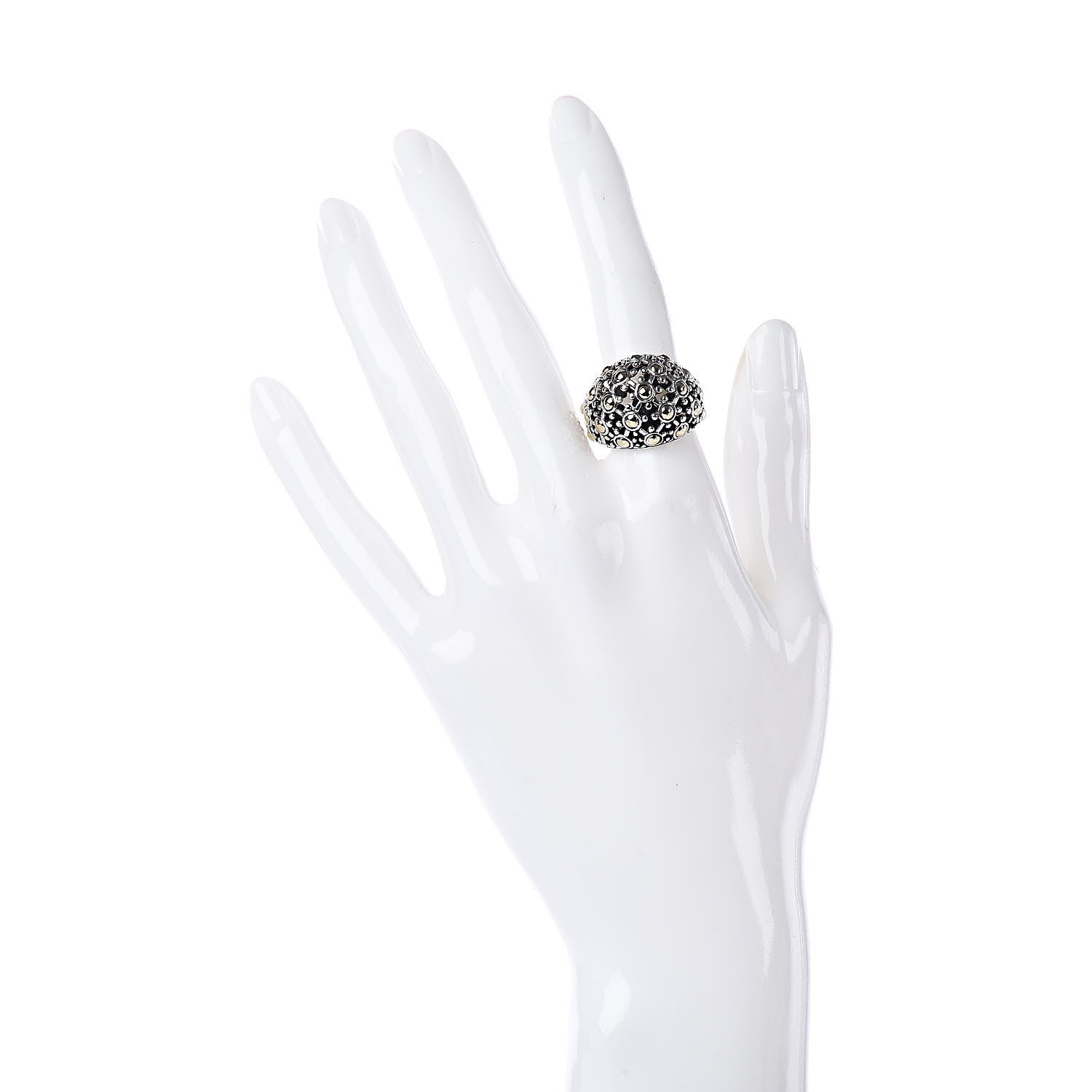 John Hardy Sterling Silver 18K Yellow Gold Jaisalmer Dot Ring 54 7 2 of 6