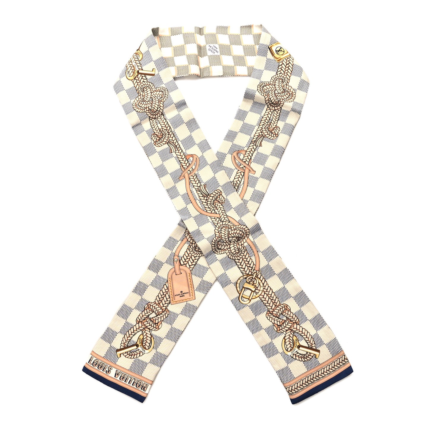 Silk Damier Azur Infinity Bandeau Azure Blue