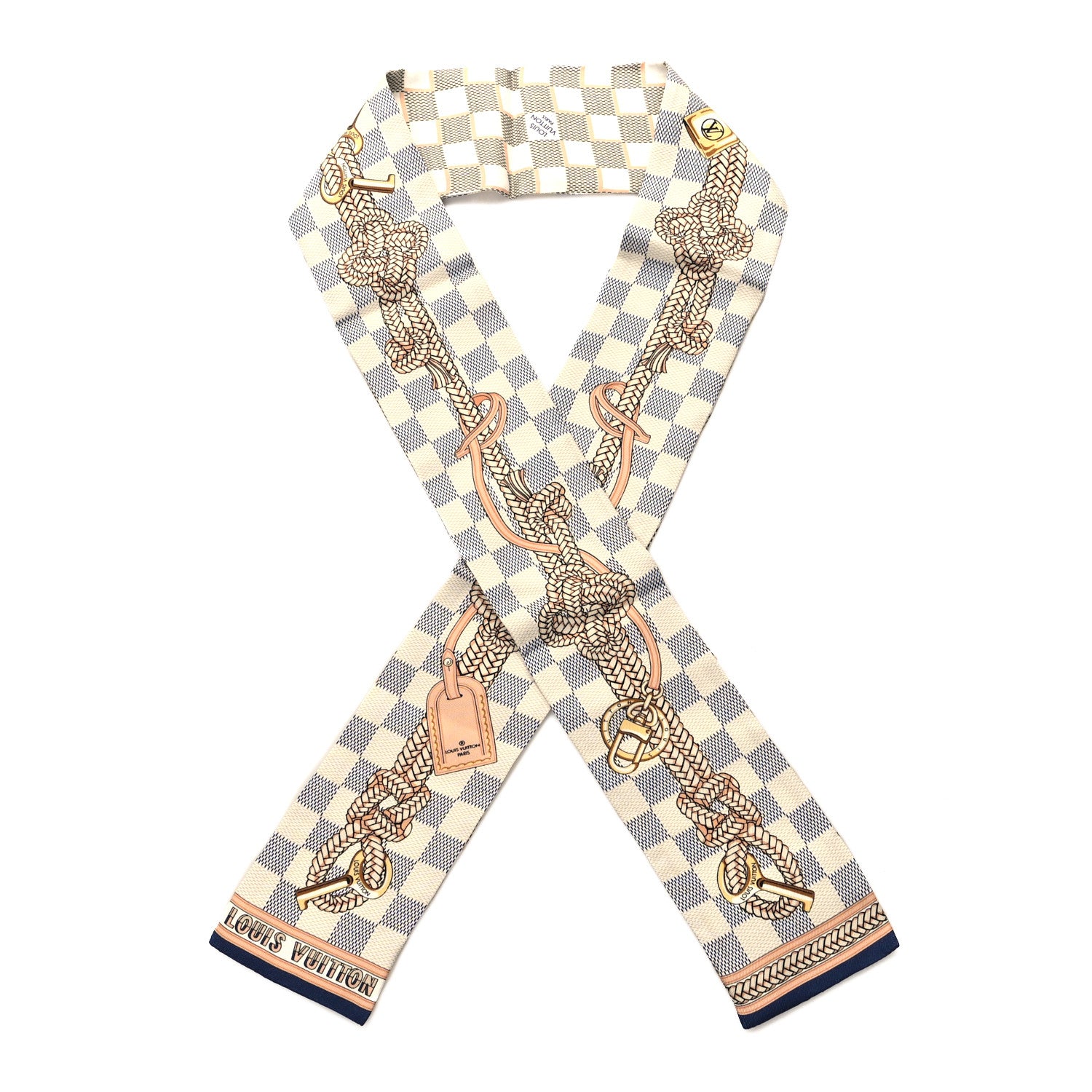 Louis Vuitton Silk Damier Azur Infinity Bandeau Azure Blue 1 of 3