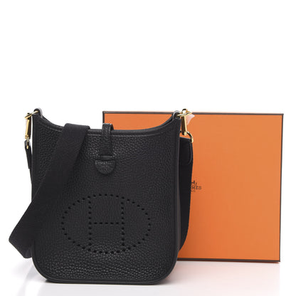 Hermes Taurillon Clemence Evelyne TPM Black 10 of 10