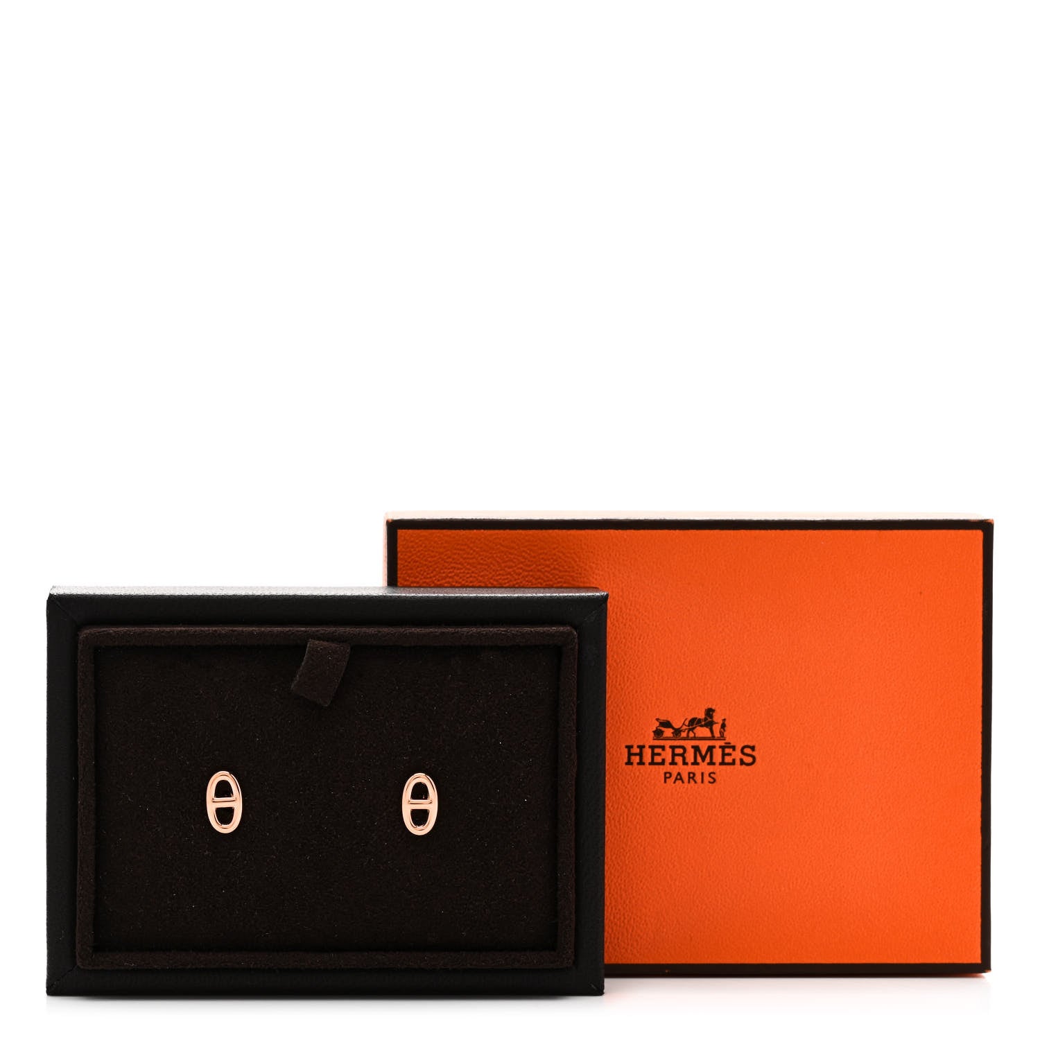 Hermes 18K Rose Gold TPM Farandole Stud Earrings 6 of 6